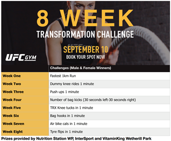 8 WEEK CHALLENGE WEEKLY CHALLENGES!