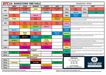 NEW FITNESS TIMETABLE - STARTS MON 30.09.19